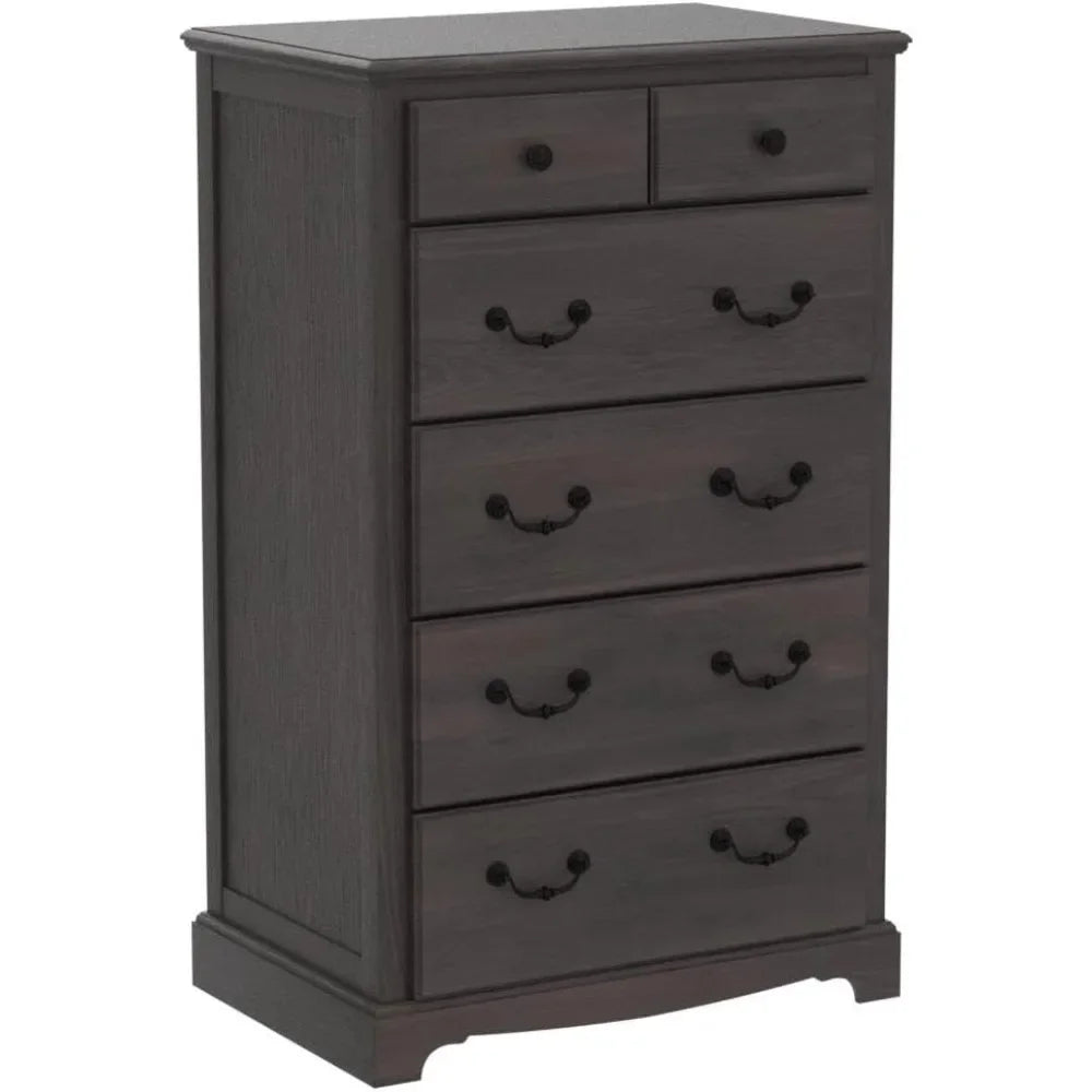 OCTAVIA Vintage 6-Drawer Chest of Drawers - 32'' Wide Bedroom Dresser, Classic Ball Pull Handles