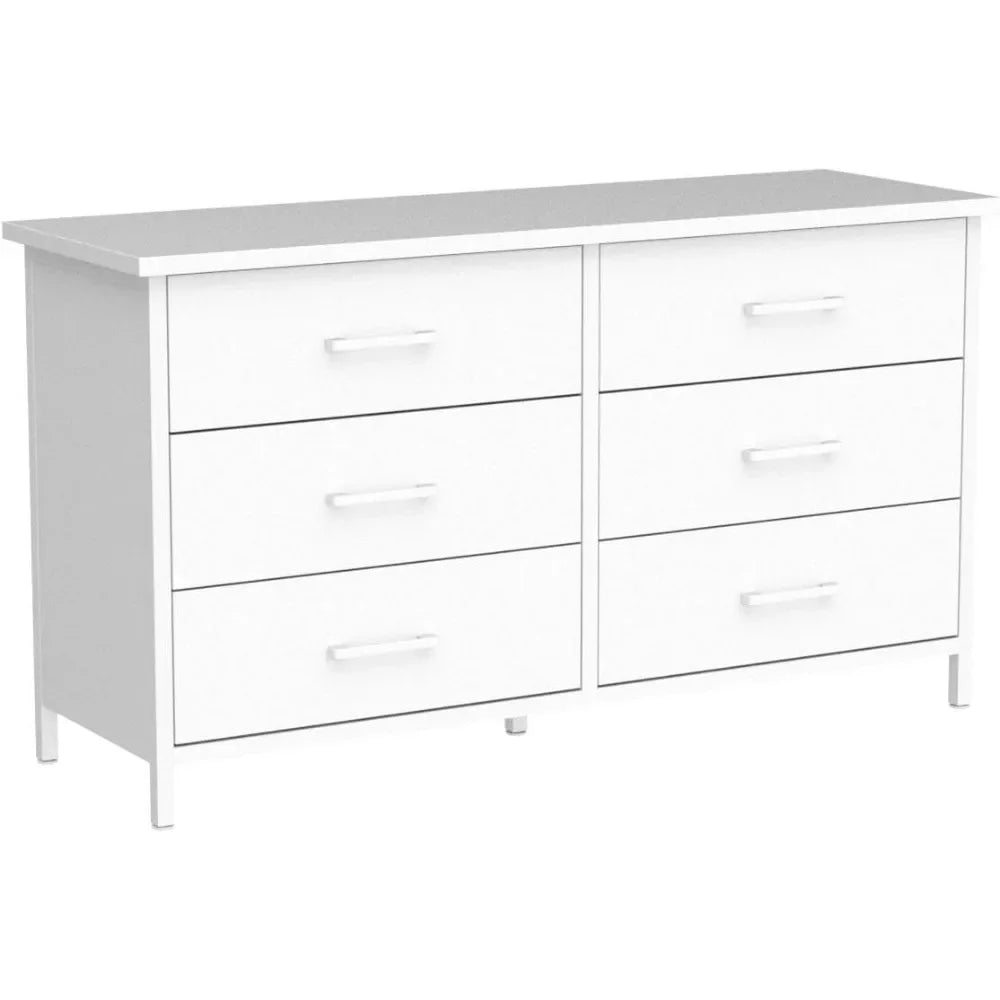 ARIEL Modern Minimalist 6-Drawer Dresser – Wide Storage Chest – 47.2''