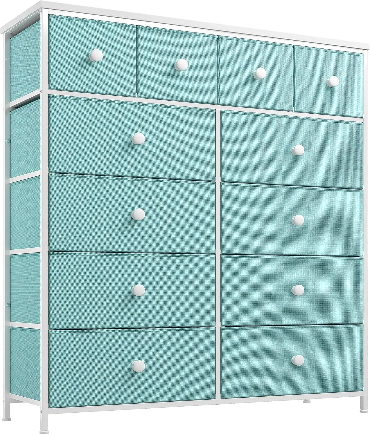DIANA Minimalist Fabric 12-Drawer Dresser - Modern Storage Chest - 41" Wide