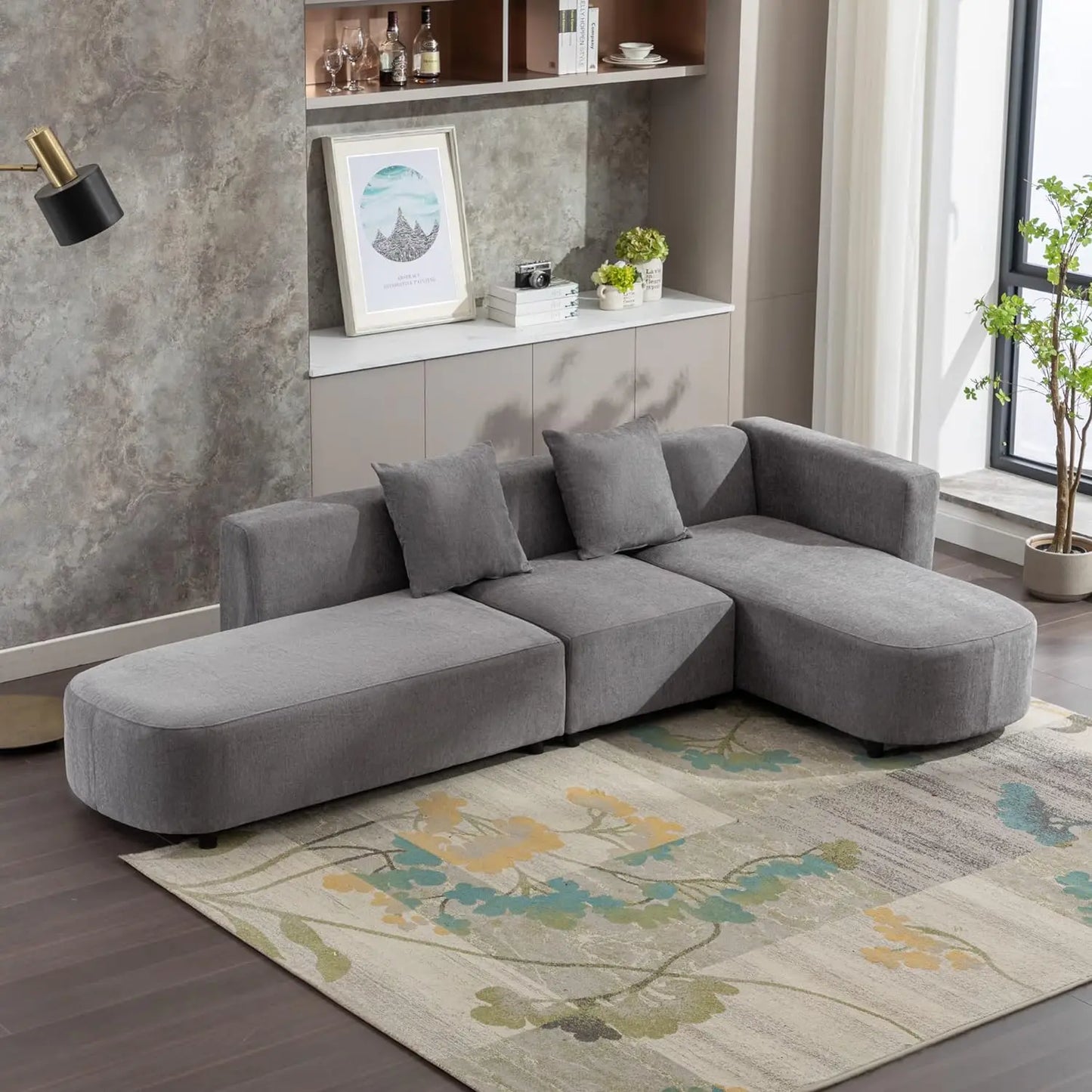 TANNER Moduluxe Minimalist Upholstered L-Shaped Sectional Sofa | 110.2″ W Modern Modular Couch – 4 Seater