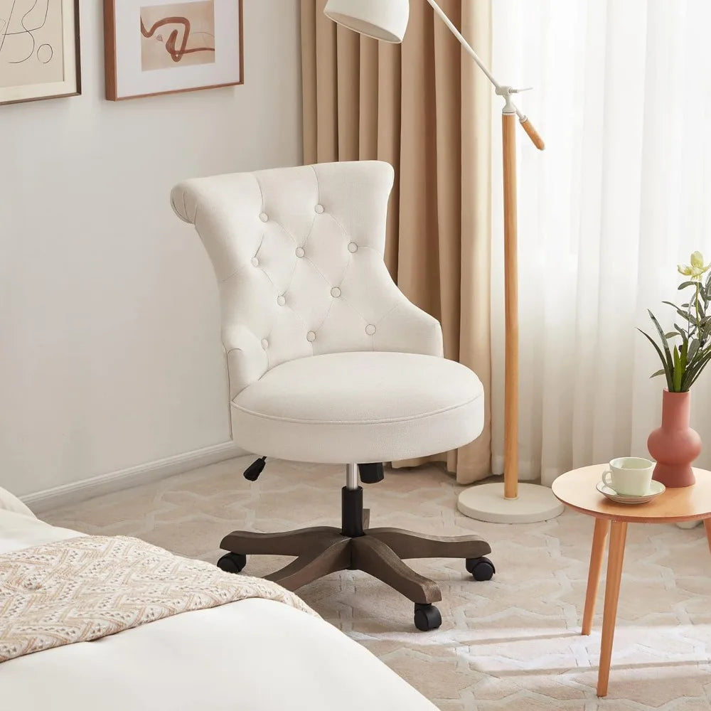 UNITED Adjustable Height Swivel Office Chair with Wooden Legs - 23.03" W