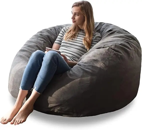 SAIGE LuxeFur 4FT Faux Fur Bean Bag Cover – Plush Lounge Chair Style | 47'' W