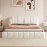 OLIVIA Elegant Modern Upholstered Platform Bed Frame | Queen Size 64.4" Wide Fabric Bed