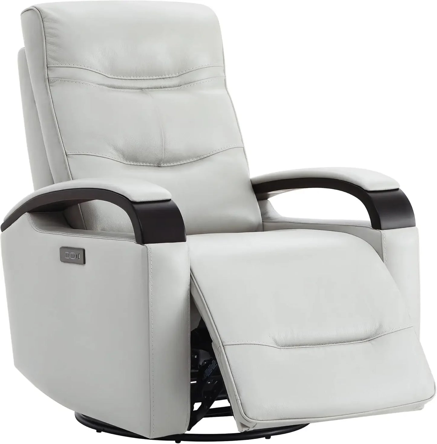 FAITH Genuine Leather Power Swivel Glider Rocker Recliner with USB Ports-31.5" W