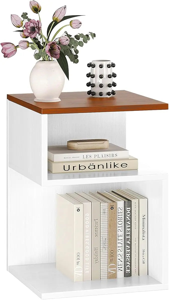 LAURA Tokyo S Minimalist 3-Tier End Table - Japanese-Inspired Bedside Nightstand - 15.7''
