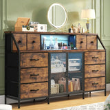 DELANEY Modern Dresser with LED & Power Outlets - Storage Chest for Bedroom & Living Room