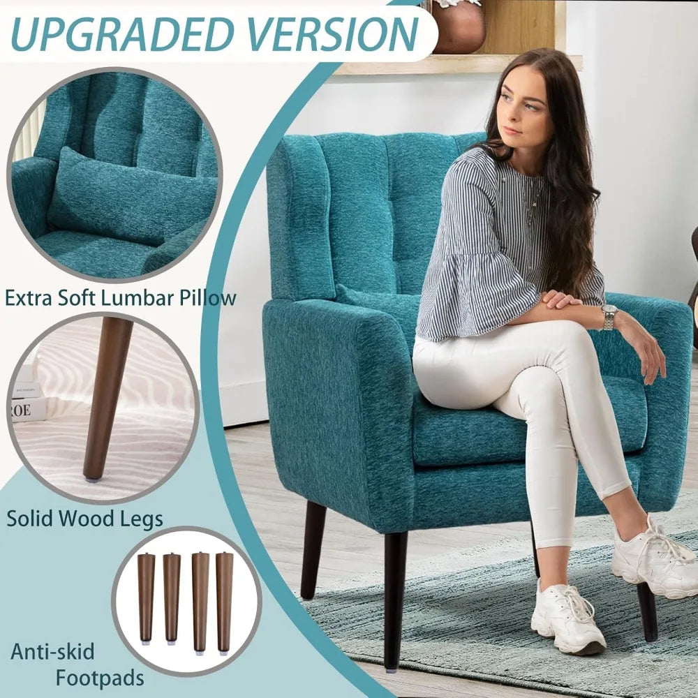 ALEX Lunara Modern Upholstered Lounge Accent Chair Set – 25.5" W