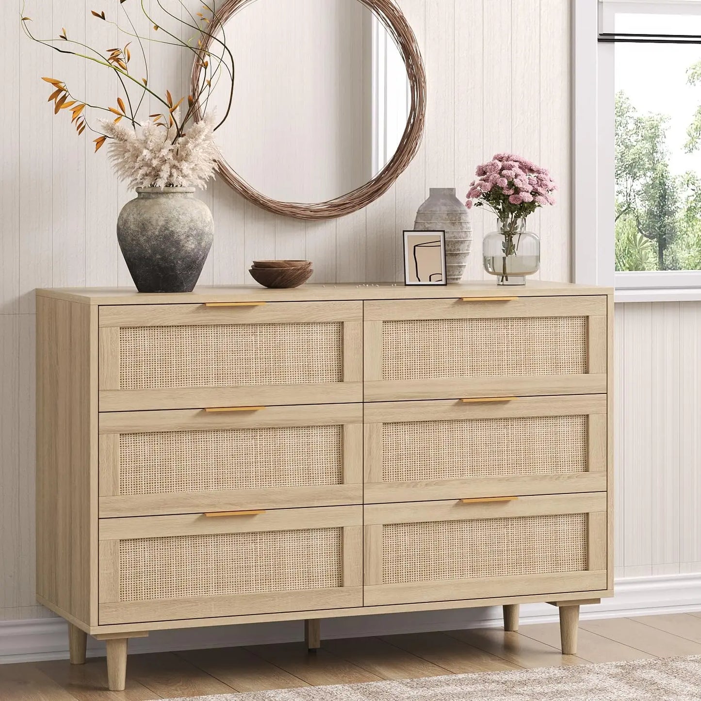 SELENA Modern Farmhouse Chest of Drawers – 43" Wide