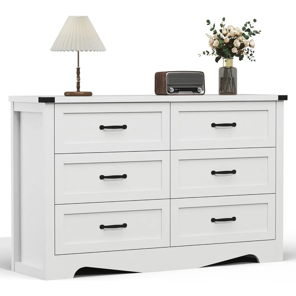 NYLA Modern Minimalist Wide Wooden Dresser - 47''