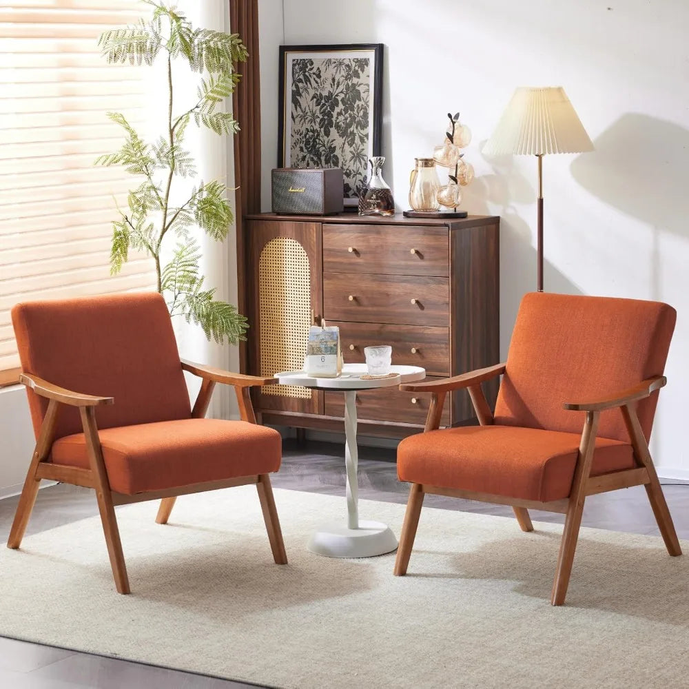 ANDREA Solara Retro Mid-Century Accent Lounge Chairs Set – 21.7" W