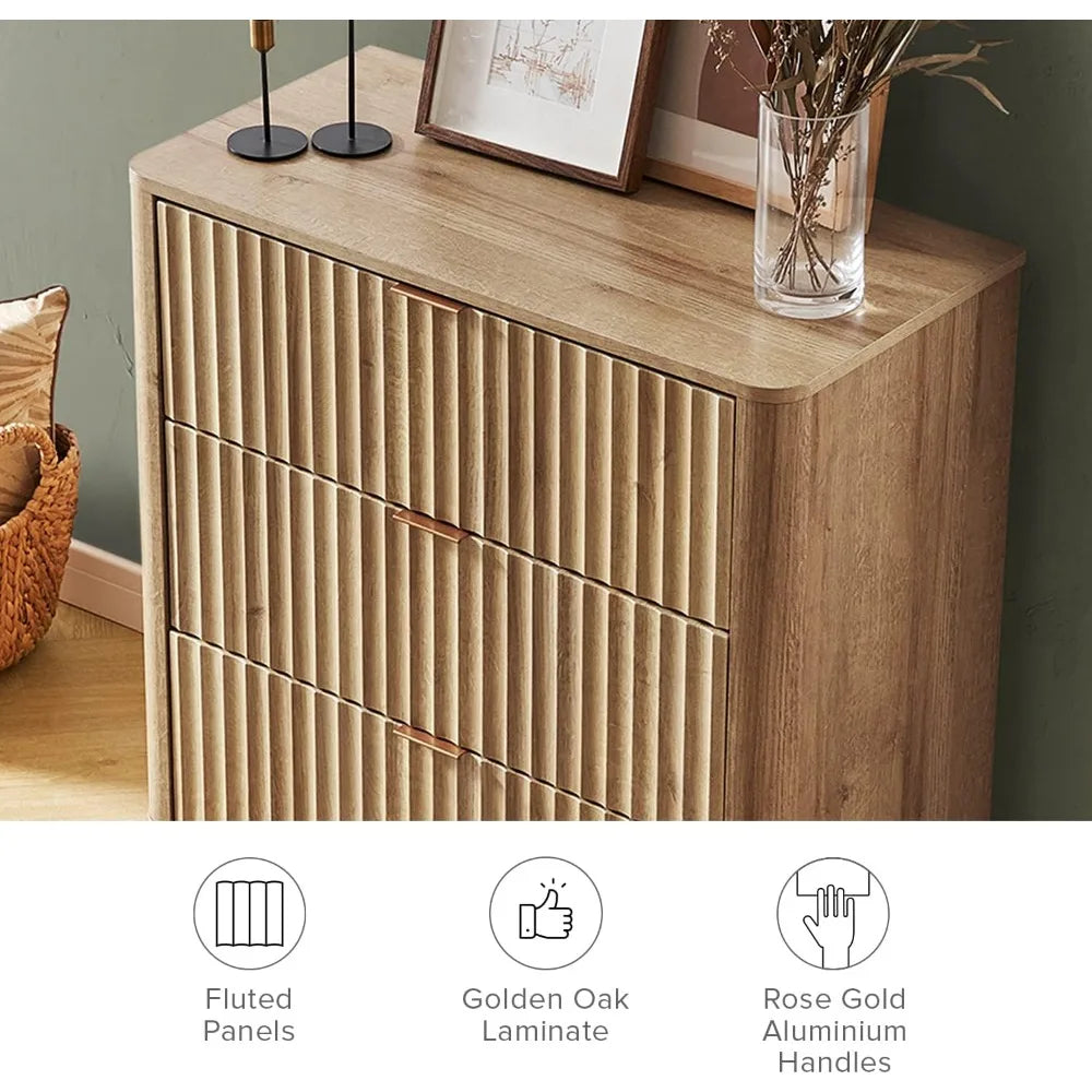 MABEL Modern 3 Drawer Dresser - 31.5" Wide Chest of Drawers