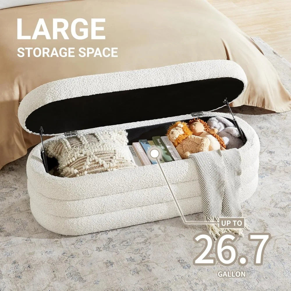 JOSE Storage Ottoman Bench 49.2"W