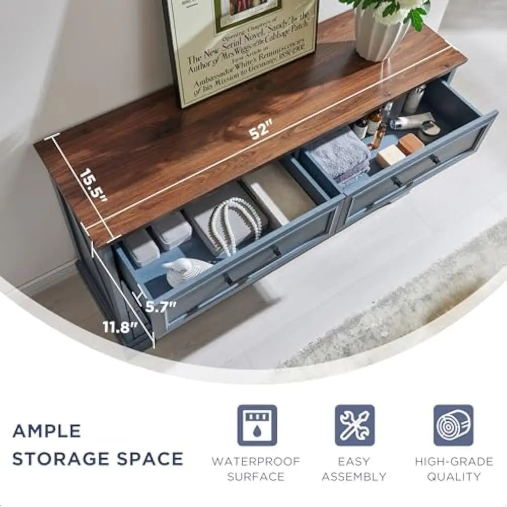 SHILOH Wide Wood Dresser with Large Drawers & Bar Handles – Modern Storage Chest