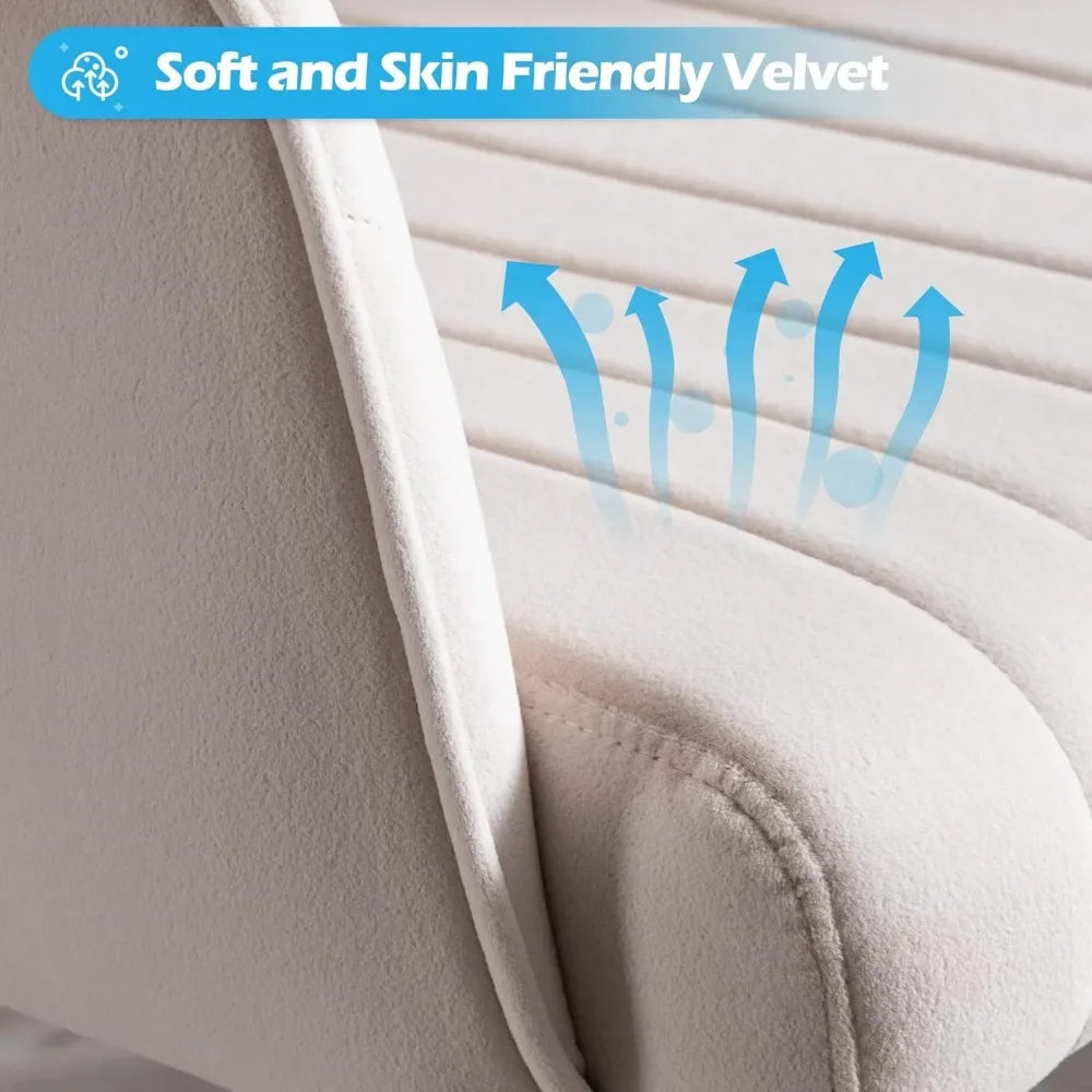 VENEZUELA Home Office Chair - Velvet Swivel Accent Desk Chair with Gold Base - 23.6" W