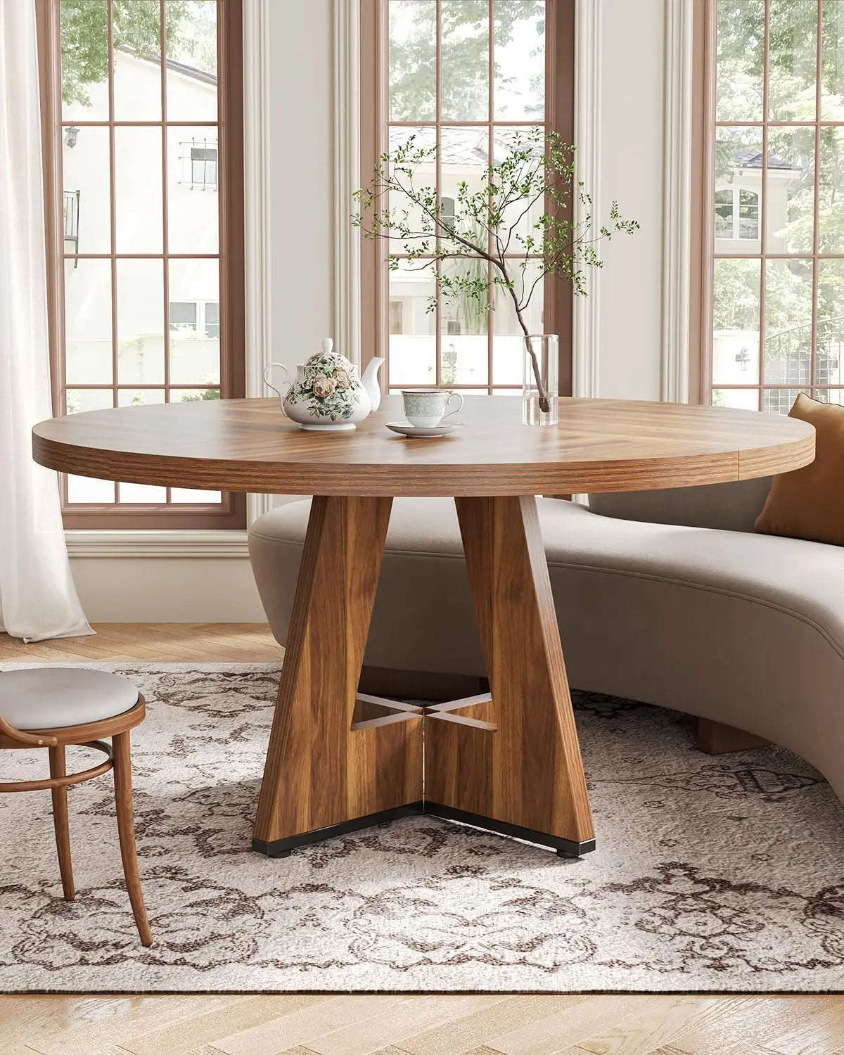 ISABELLA Modern Farmhouse Round Dining Table – 47.24"W