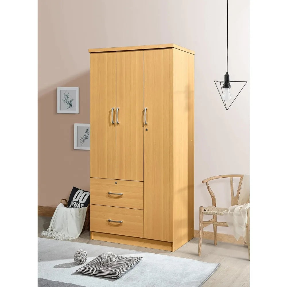 RENATA MetroForm 3-Door Modern Wardrobe Cabinet