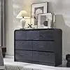 JANE Modern 47" Wide Wooden Dresser with Curved Profile - Mid Century Chest of Drawers