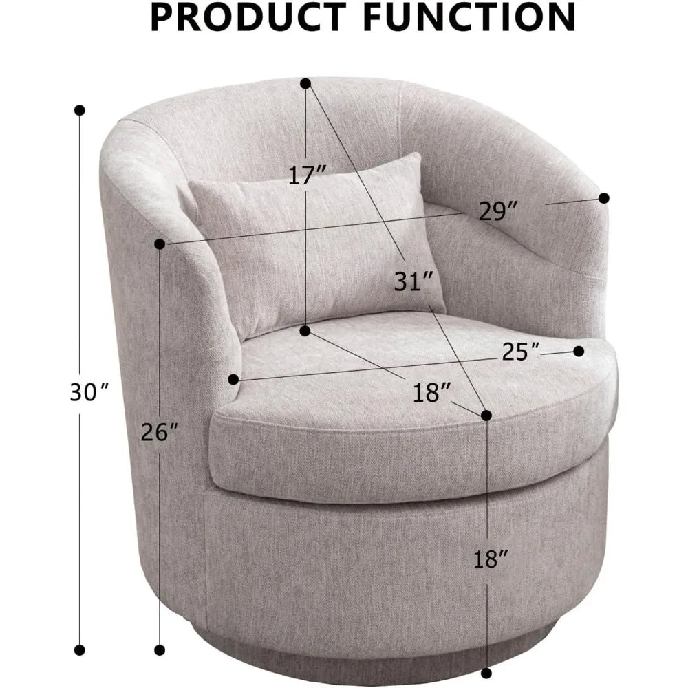 VINCENT Averly Modern Swivel Barrel Accent Chair – 29"W