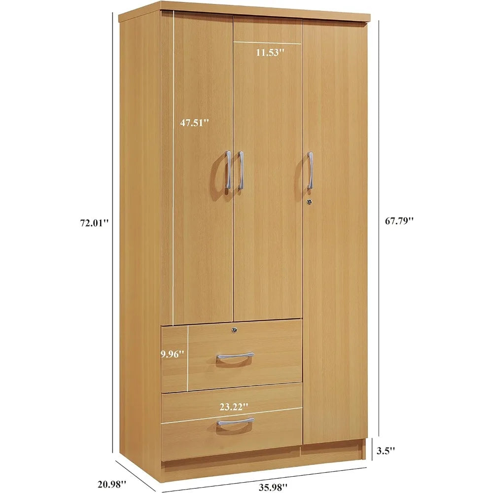 RENATA MetroForm 3-Door Modern Wardrobe Cabinet