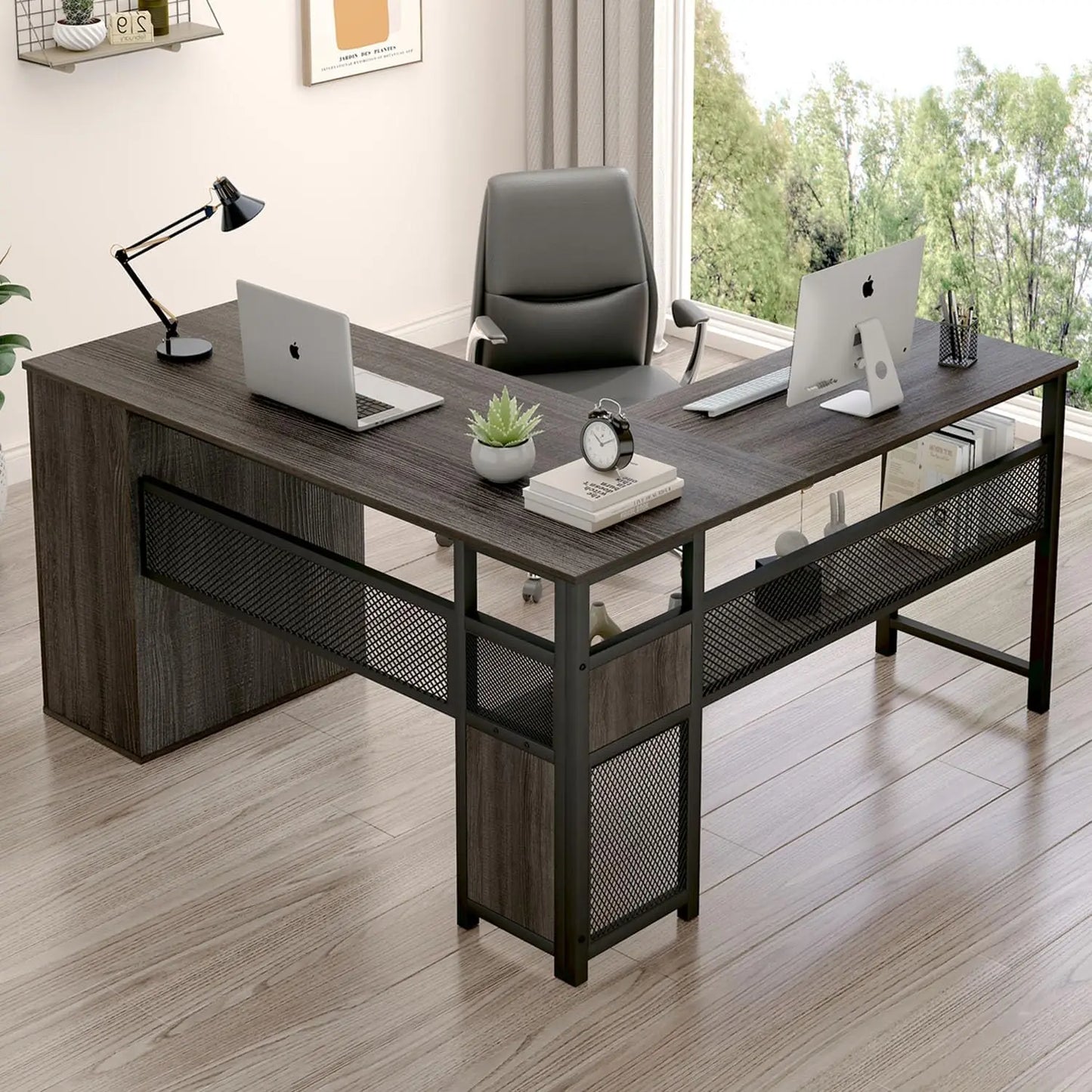 NOAH UrbanEdge Modern Reversible L-Shaped Desk – Corner Office Desk – 59"W