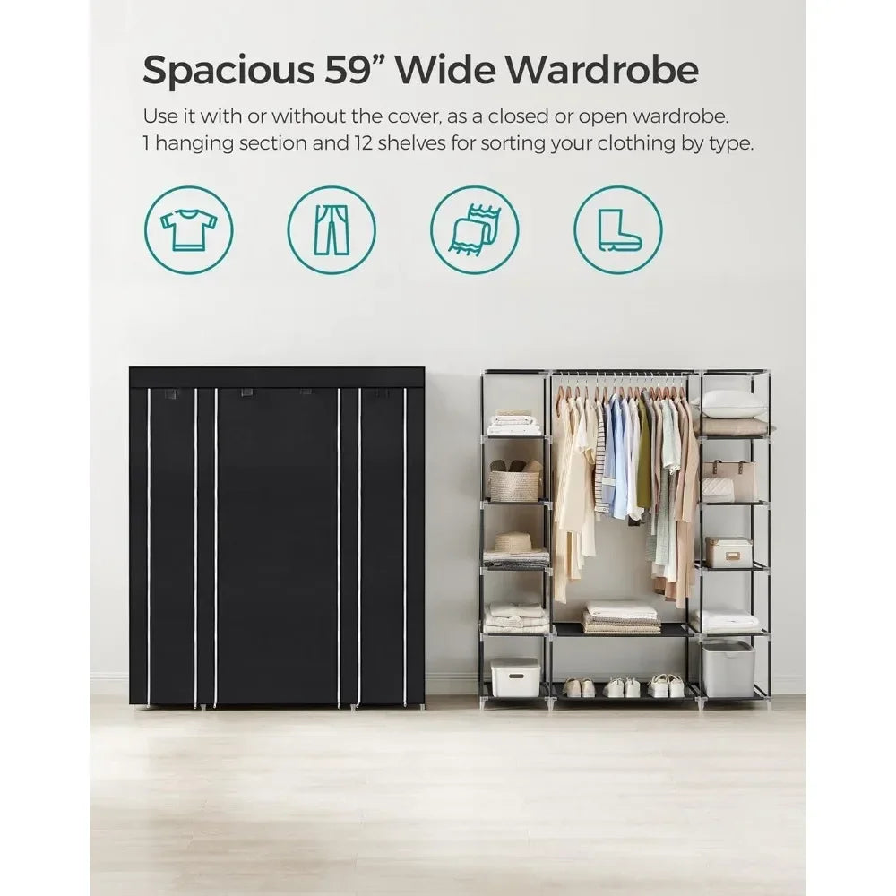 IZABELLA Modern Portable Fabric Closet Wardrobe | Clothes Storage Organizer