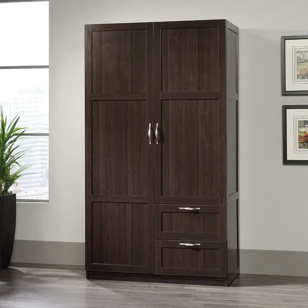 ROSIE Cinnamon Cherry Wooden Wardrobe Cabinet with Drawers – 40'' W