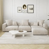 CARLOS Modern Minimalist L-Shaped Sectional Couch – Sofa with Chaise & Ottoman – 141.73"W