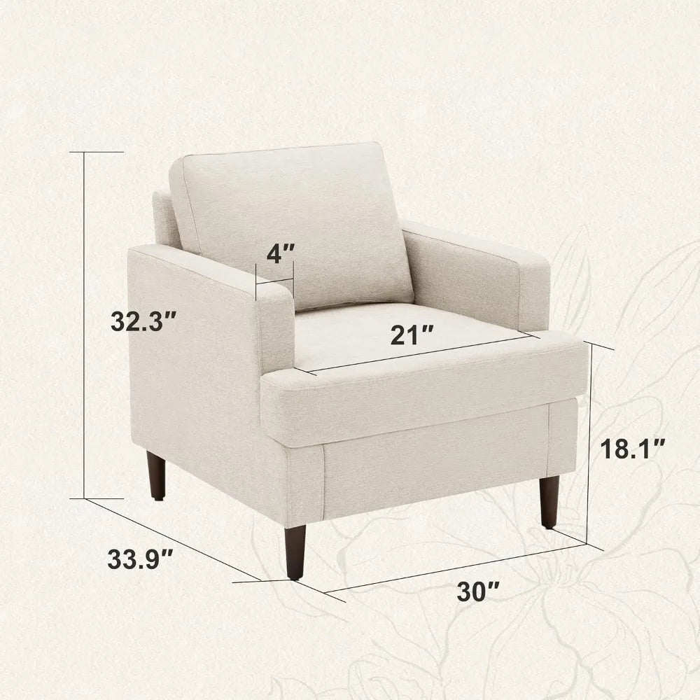 TRINITY Wenlor Mid-Century Modern Accent Armchair -30"W