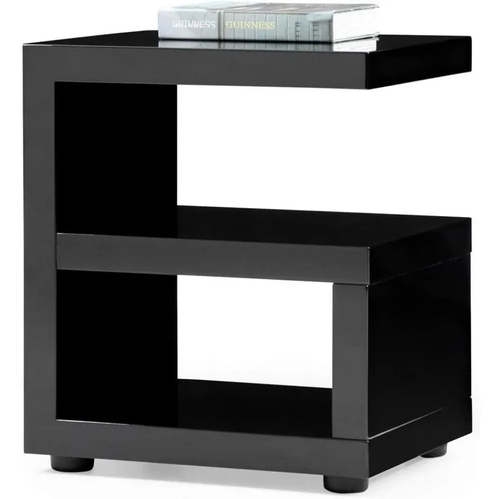 THEA Jayden High Gloss Modern Side Table - 20'' Wide