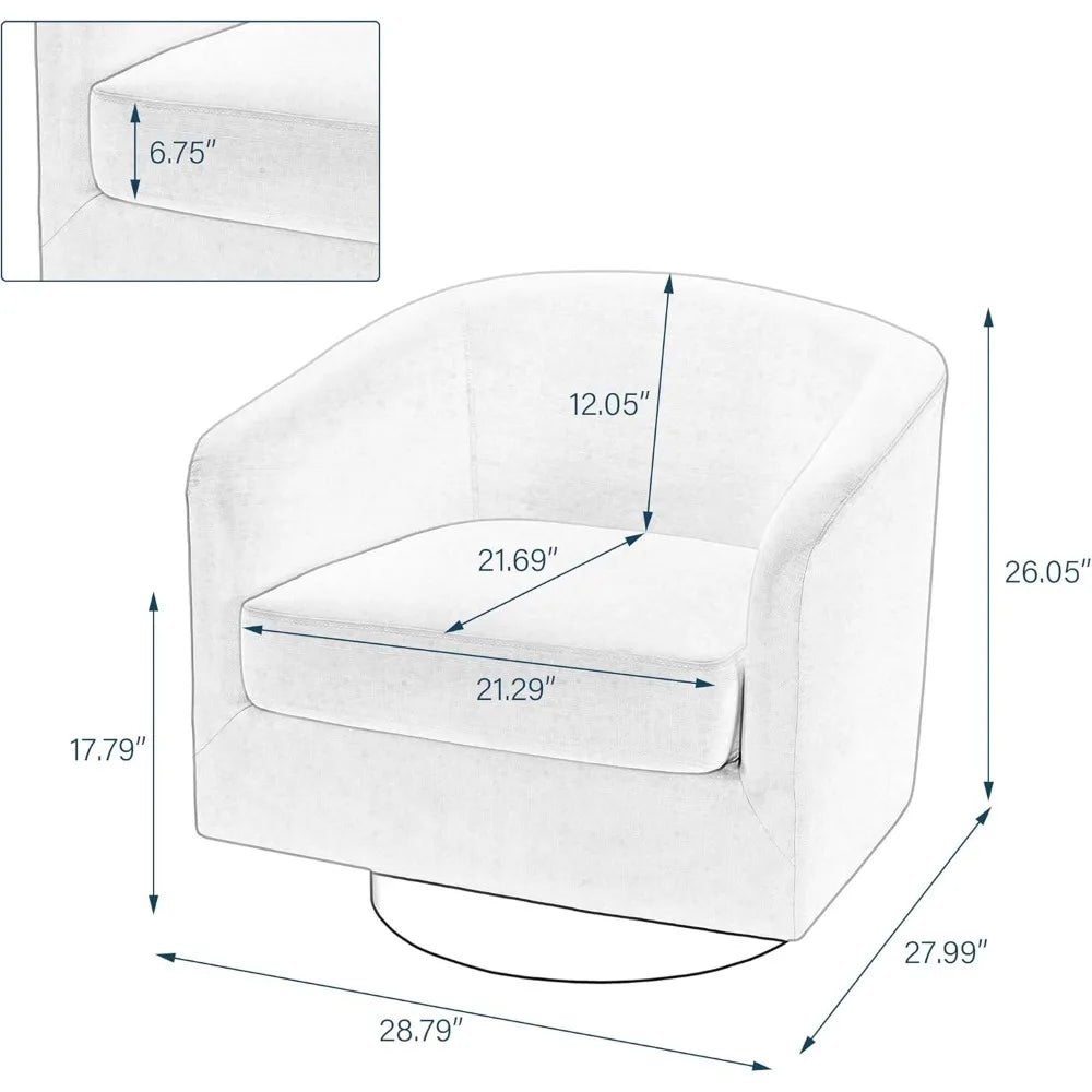 ALEX 360° Swivel Barrel Accent Chair – Modern Round Armchair, 28.79" W