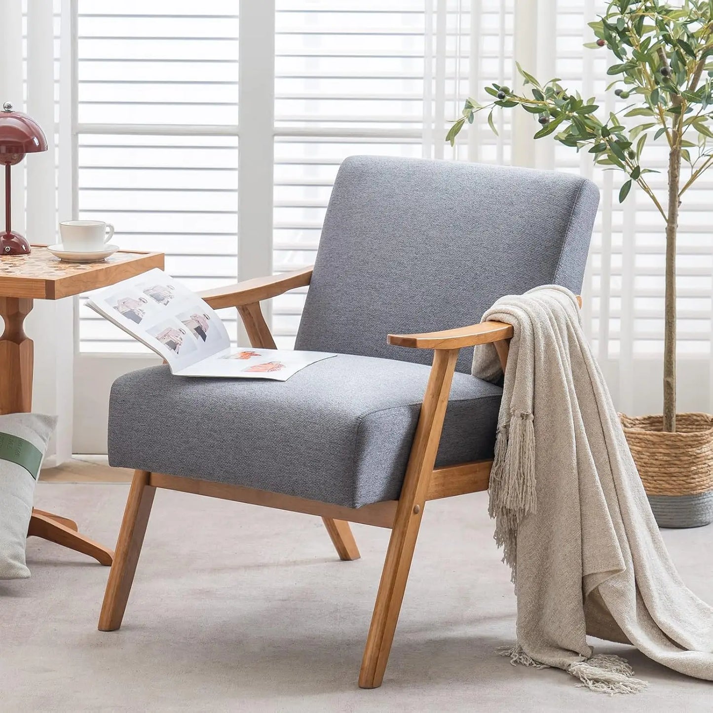 ANDREA Solara Retro Mid-Century Accent Lounge Chairs Set – 21.7" W