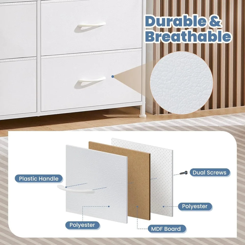 STEVIE Modern Fabric 9-Drawer Dresser - Storage Tower Organizer for Bedroom & Closet - 39" Wide