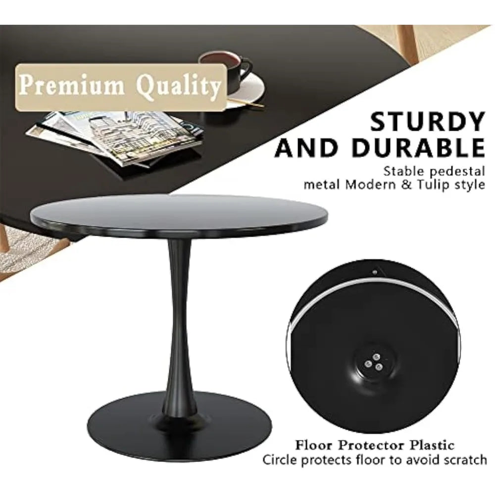 REECE Modern Mid-Century Tulip Round Dining Table - 31.5" D