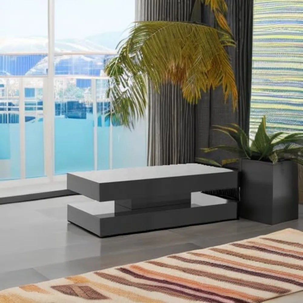 NAOMI Nevalux LED High Gloss Coffee Table – 47.25" W