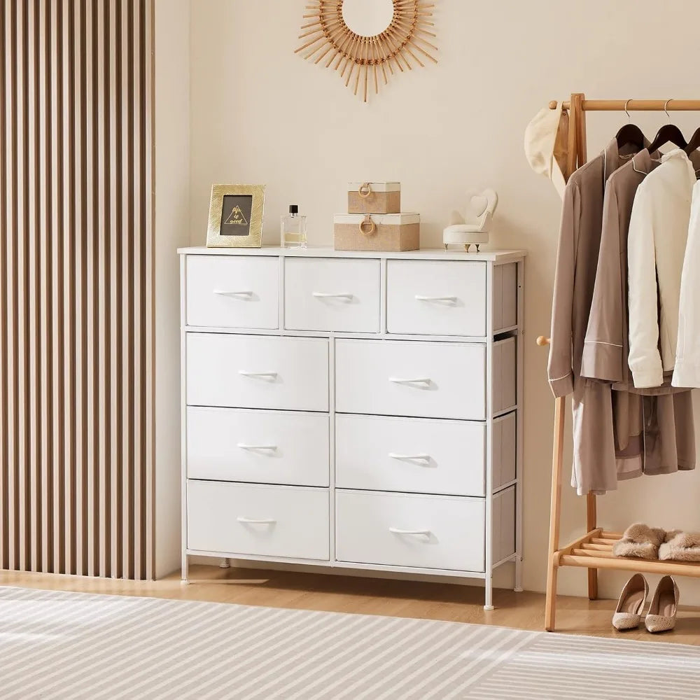 STEVIE Modern Fabric 9-Drawer Dresser - Storage Tower Organizer for Bedroom & Closet - 39" Wide