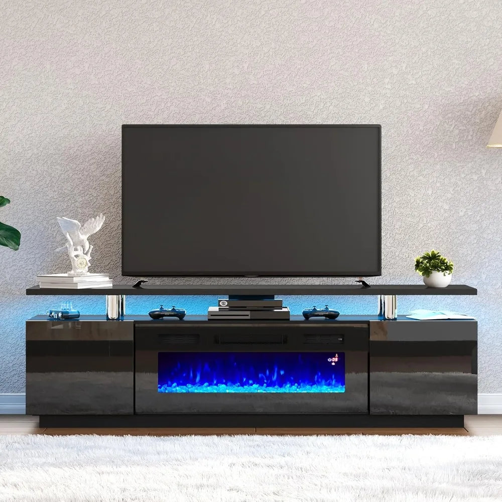 SCARLETT Modern Fireplace TV Stand, LED Entertainment Center - 70" W