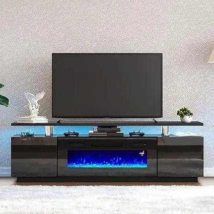 SCARLETT Modern Fireplace TV Stand, LED Entertainment Center - 70" W