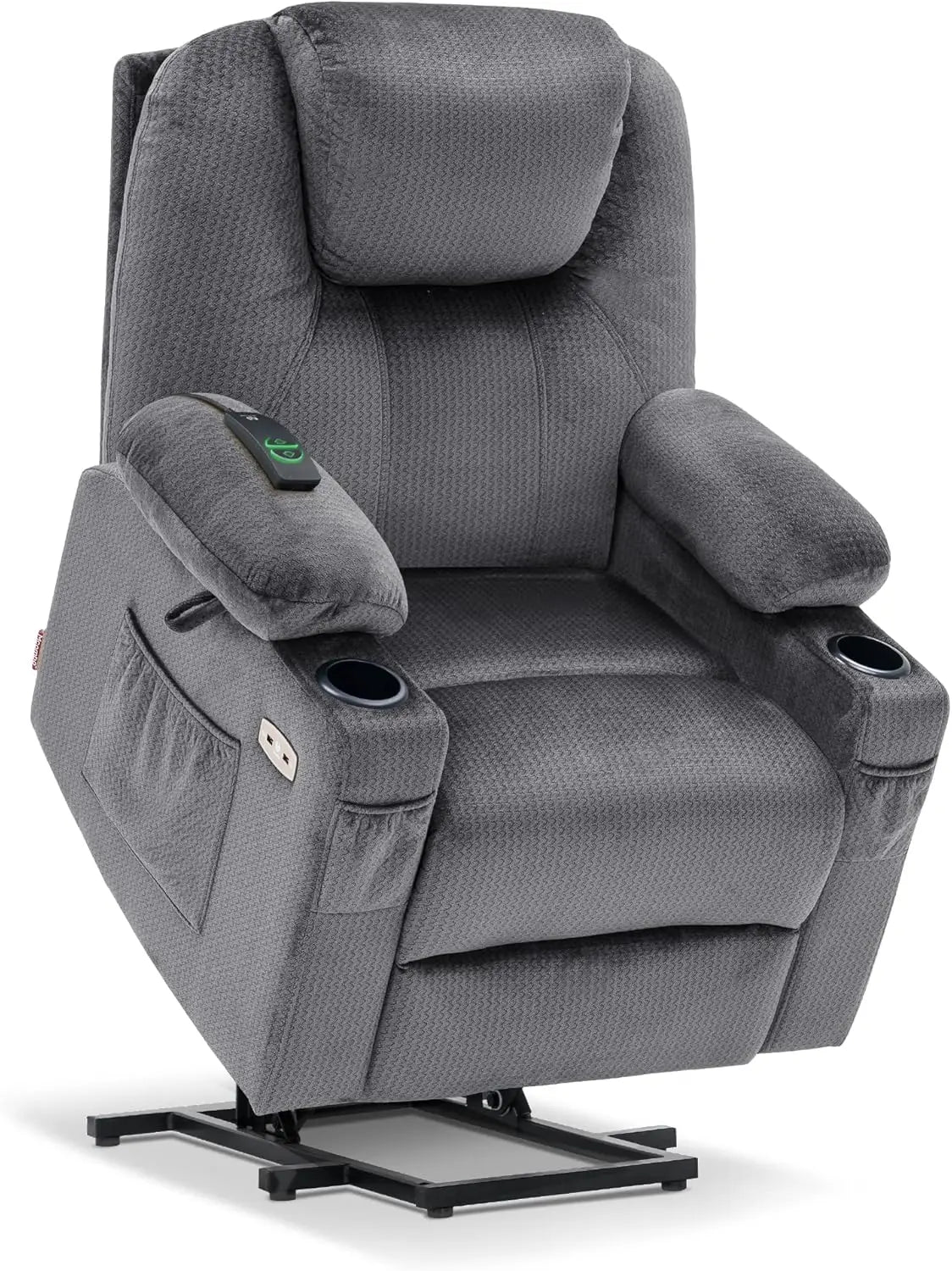 CARSON Large Power Lift Recliner Chair with Massage & Heat - Mocha - 35.4" W
