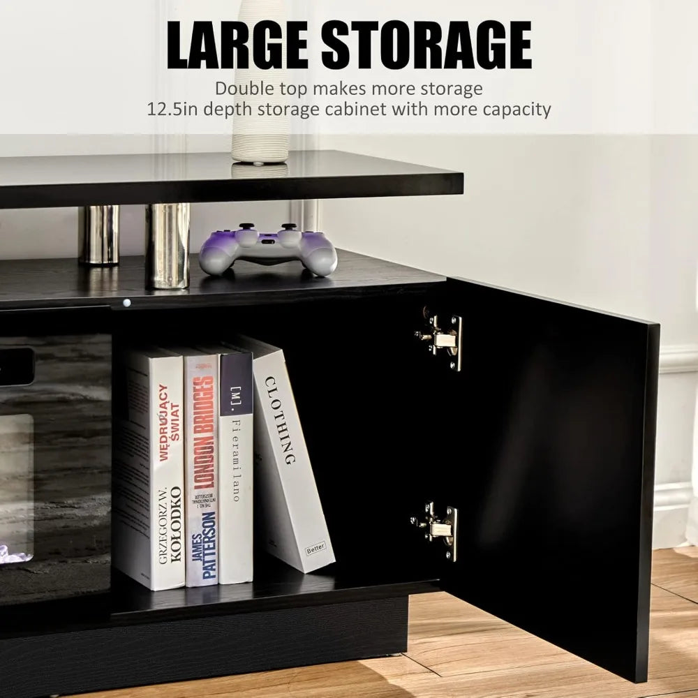 SCARLETT Modern Fireplace TV Stand, LED Entertainment Center - 70" W