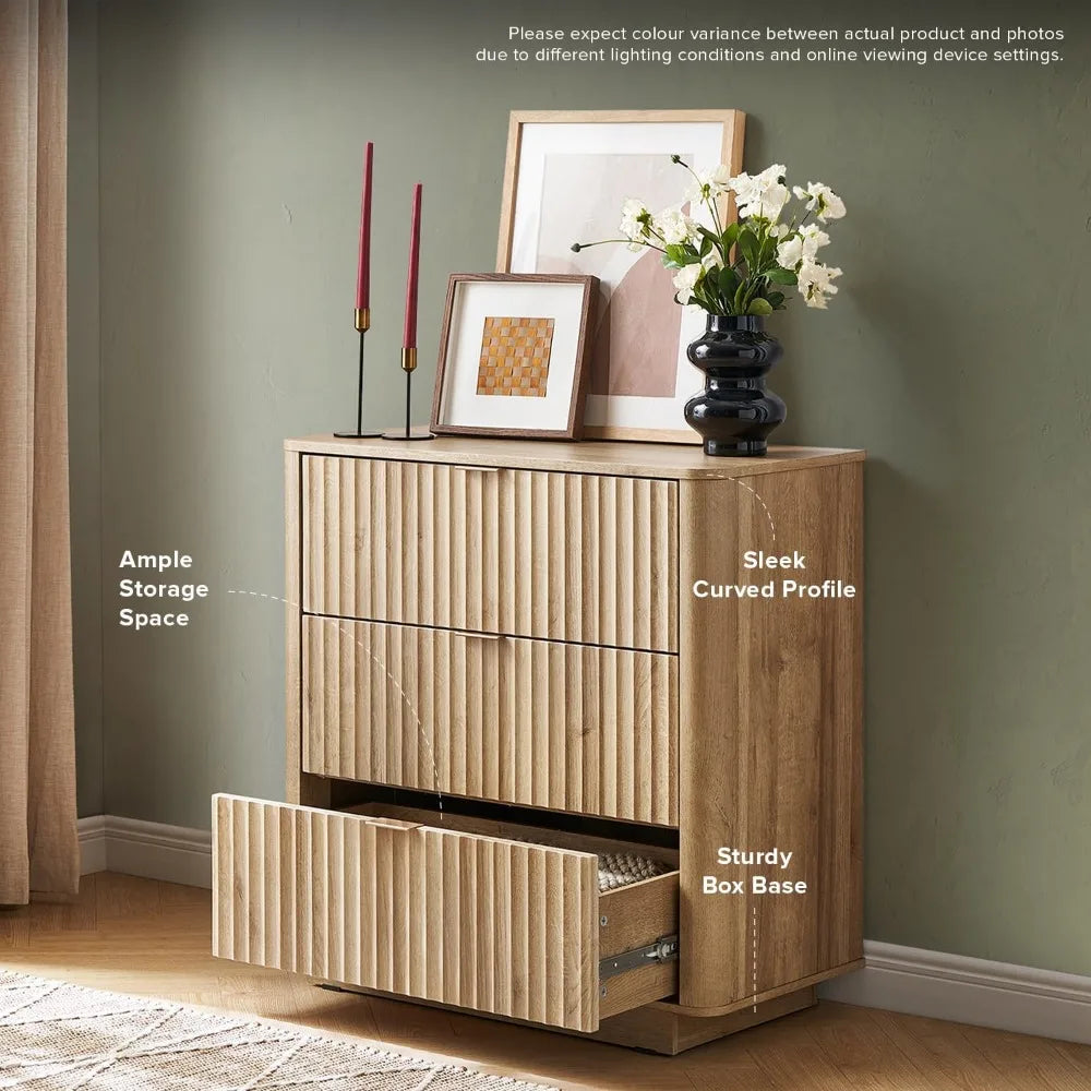 MABEL Modern 3 Drawer Dresser - 31.5" Wide Chest of Drawers