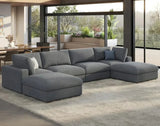 NATHANIEL Cloud Luxe U-Shaped Sofa Bed – Modern Velvet Sectional Couch – 114"W
