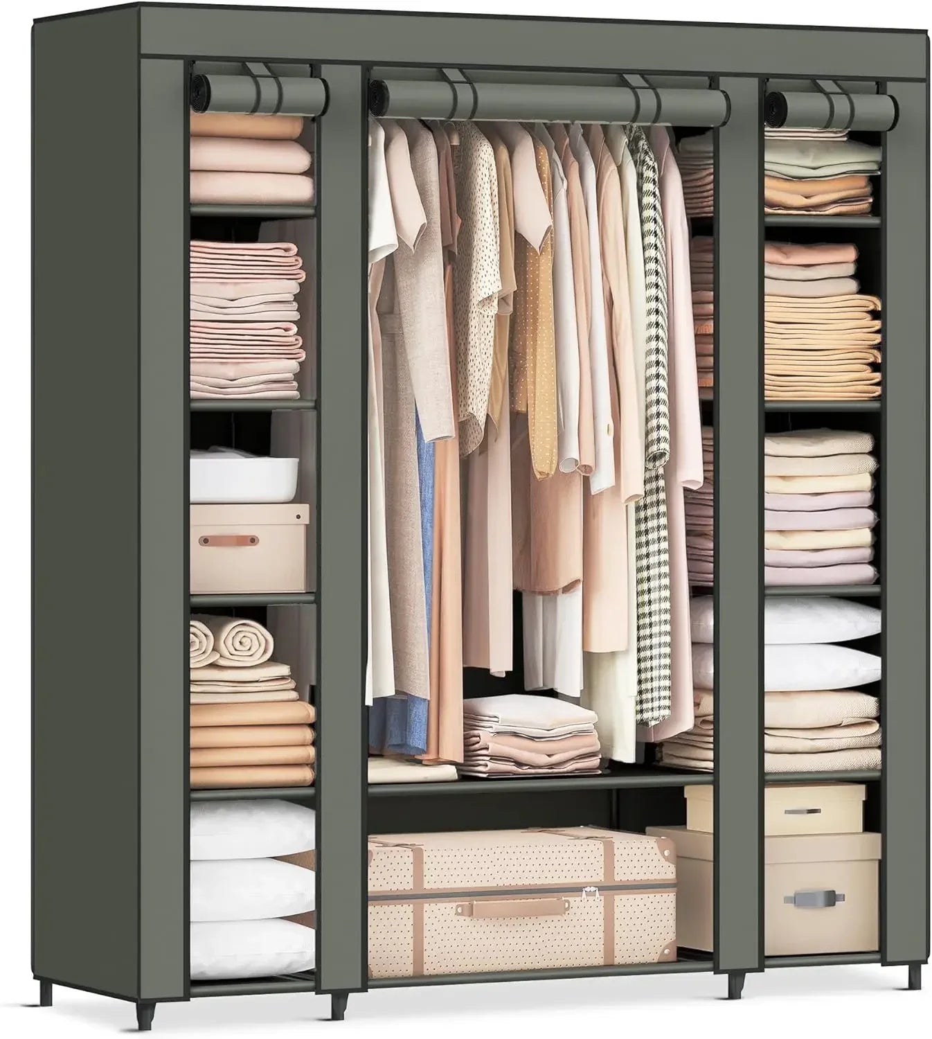 IZABELLA Modern Portable Fabric Closet Wardrobe | Clothes Storage Organizer