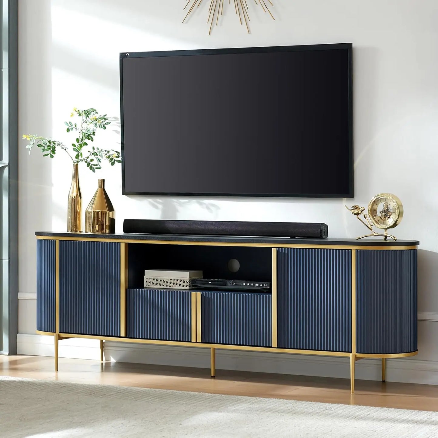 ROBERT Fluted Sideboard TV Stand with Storage 70" W