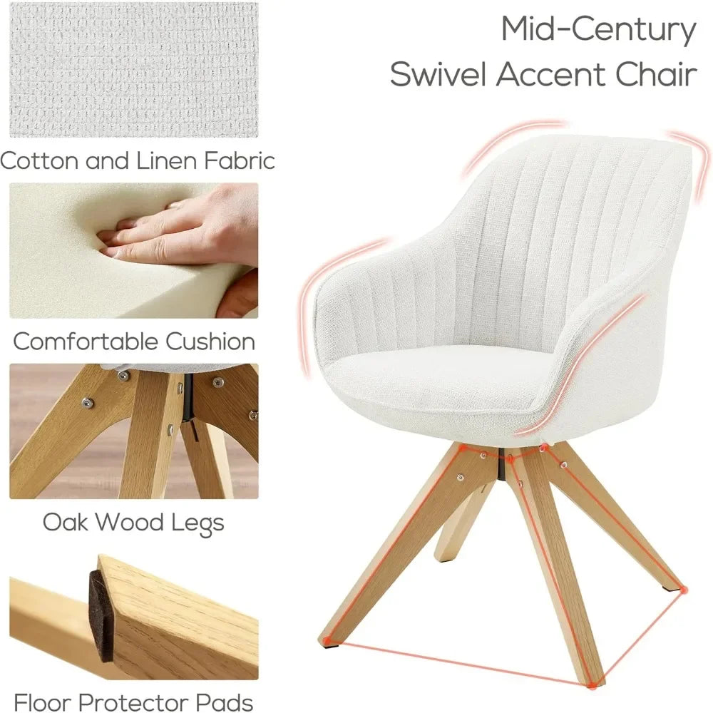 RUBY Lynera Mid-Century Modern Swivel Accent Chair - Armchair-23.03"W