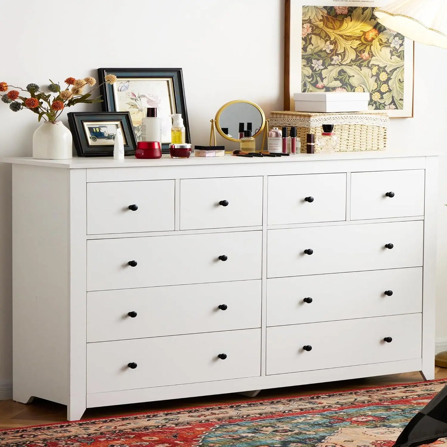 KAILANI Modern Minimalist 10-Drawer Dresser - Wide Storage Chest for Bedroom & Living Room - 52.2''