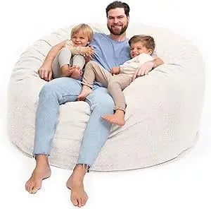 DANIELLA Sackura 6FT Suede Bean Bag Loveseat – Oversized Lounge Sofa Style | 63'' W