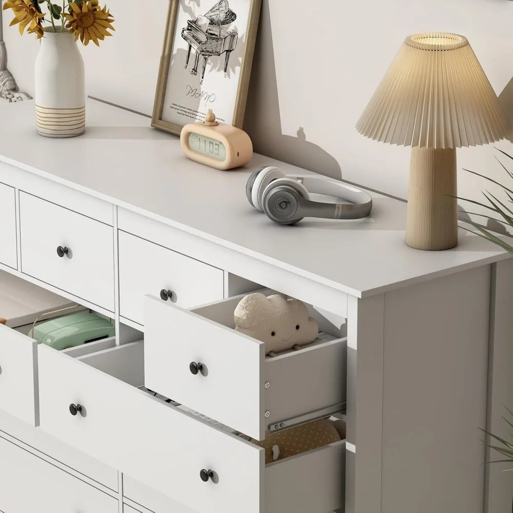 GABRIELA Modern 10-Drawer Wide Dresser – Elegant Storage Chest – 55"