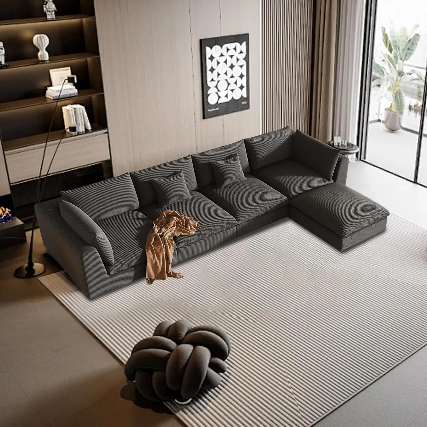 ZACHARY Modular Sectional Sofa - Cloud-Inspired Oversized Deep Seat Couch - 163"