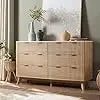 MALIA Modern Fluted Chest of Drawers – Wood Storage Dresser with Gold Handles