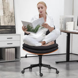 TUNISIA Armless Walnut Office Desk Chair with Wheels - Adjustable Height - 24.4" W